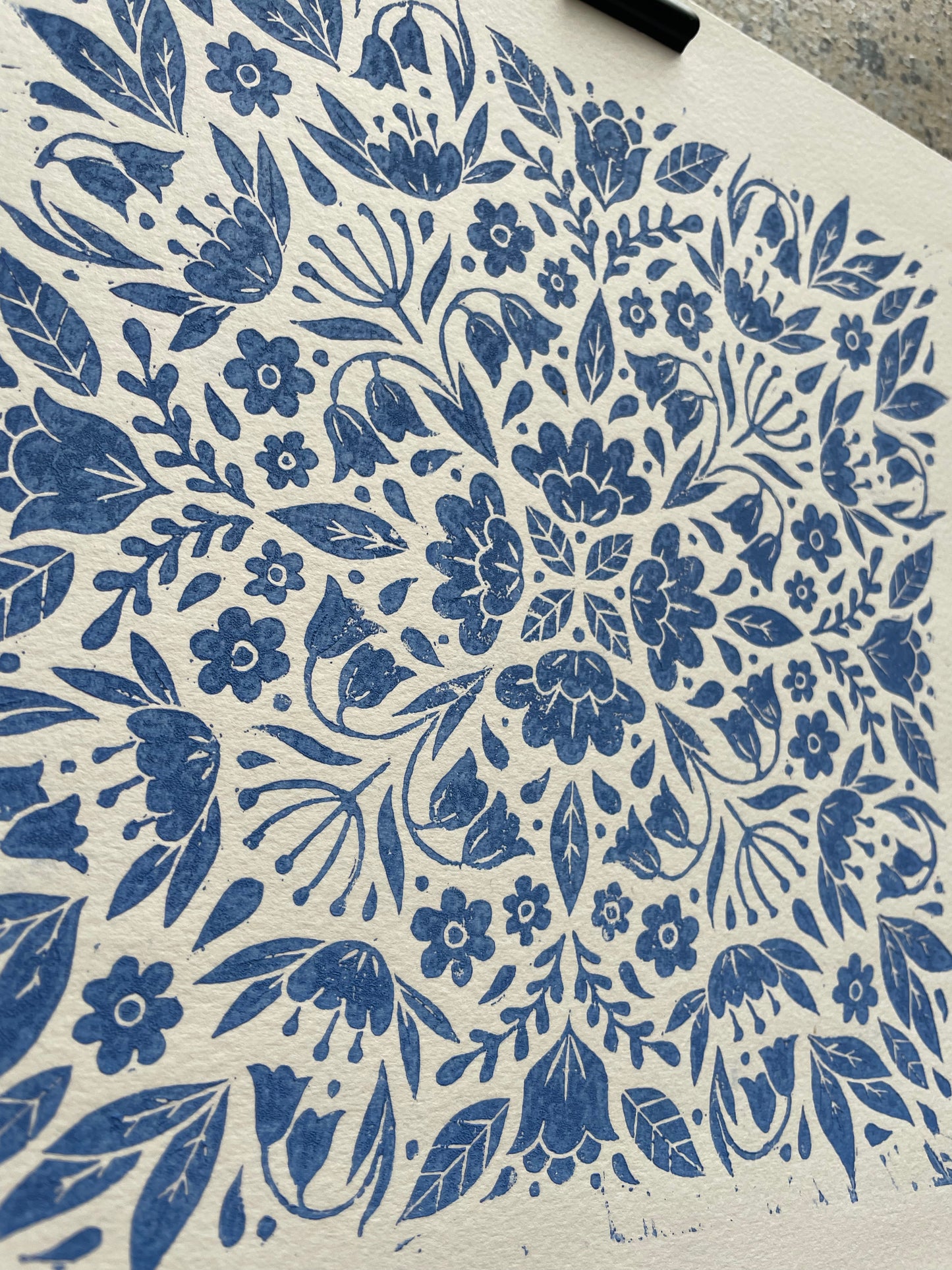 Blue Floral Pattern - Square