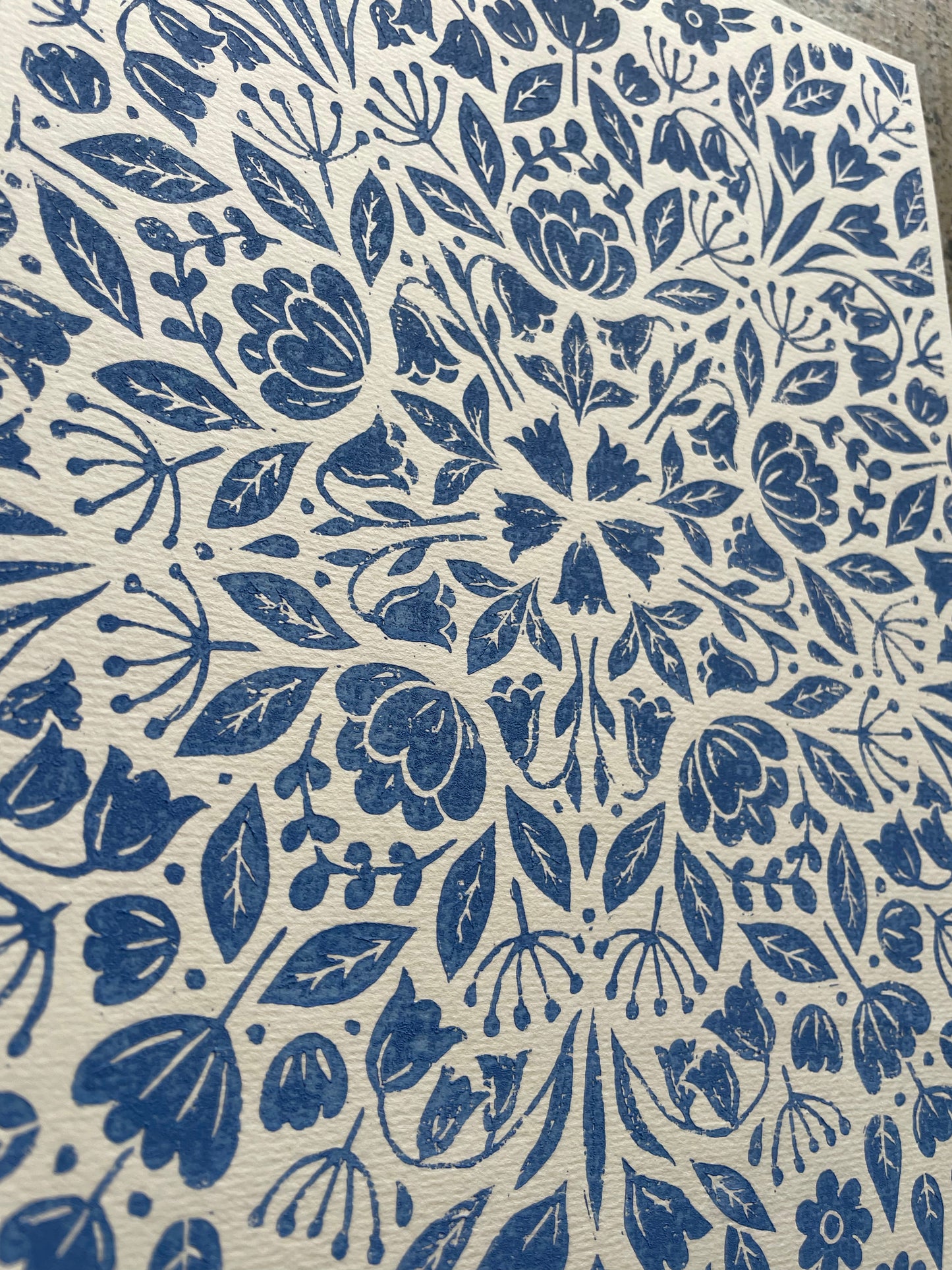 Blue Floral Pattern - Large A4
