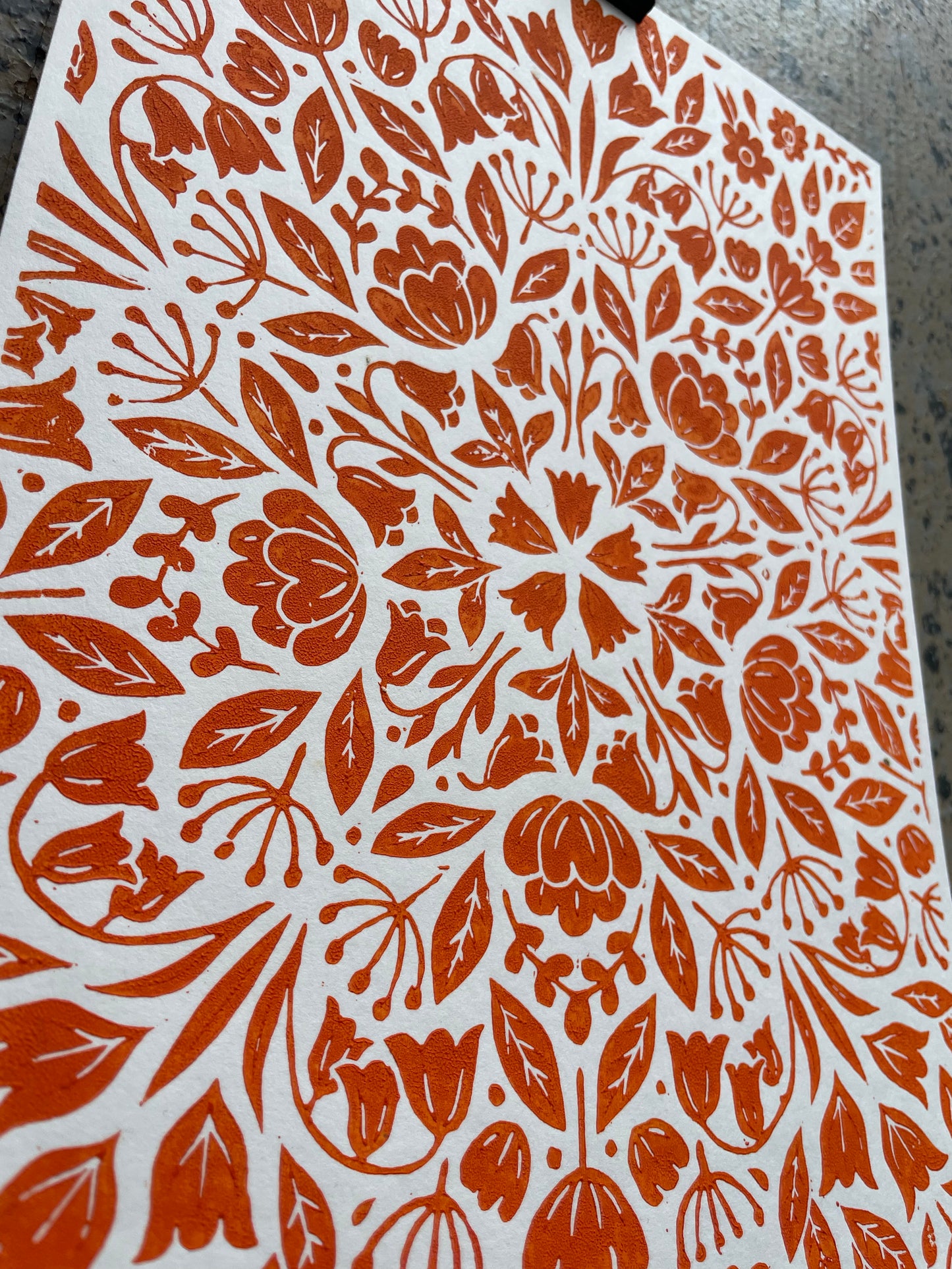 Orange Floral Pattern - Large A4