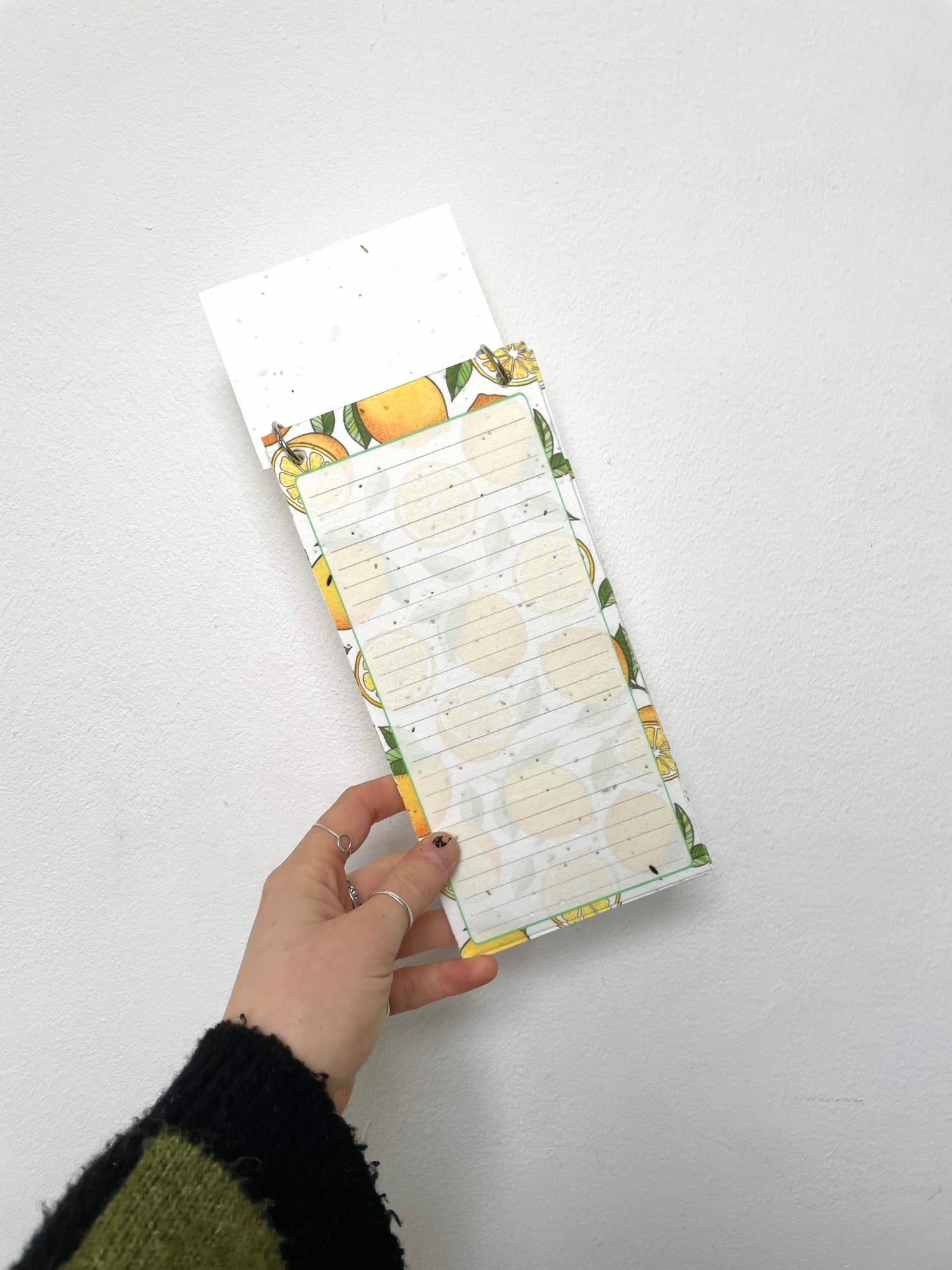 plantable lemon list pad with seed paper