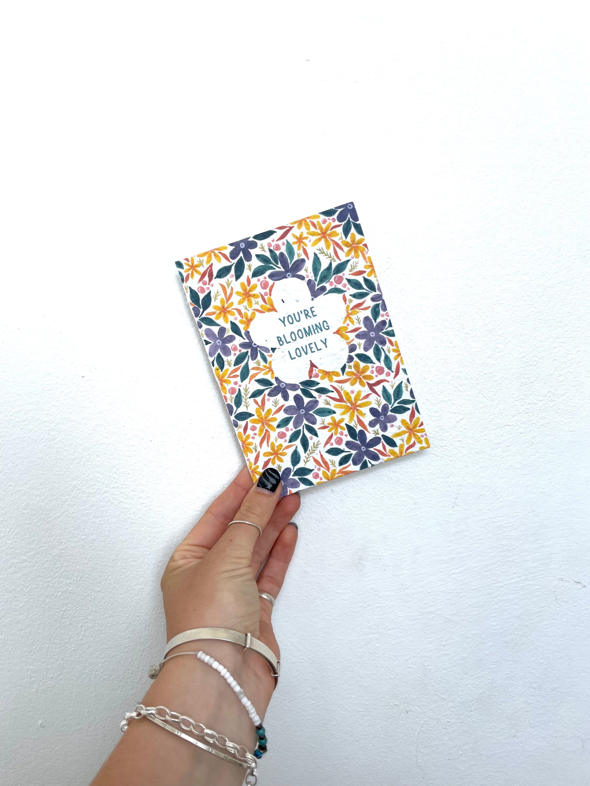 plantable seed paper greetings card with blooming lovely wildflower design