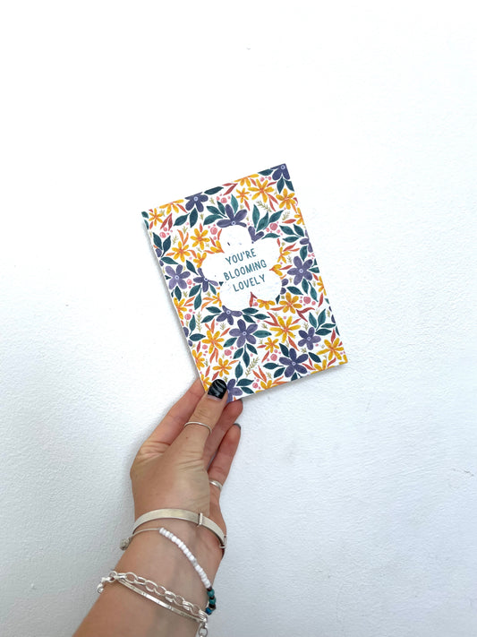 plantable seed paper greetings card with blooming lovely wildflower design
