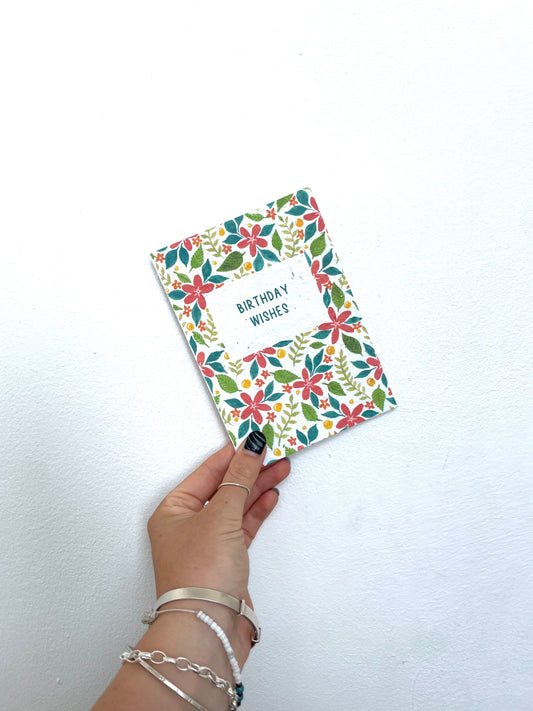 plantable seed paper greetings card with birthday wishes flowers design