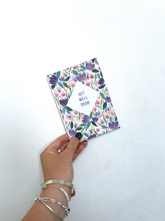plantable seed paper greetings card with get well soon flowers