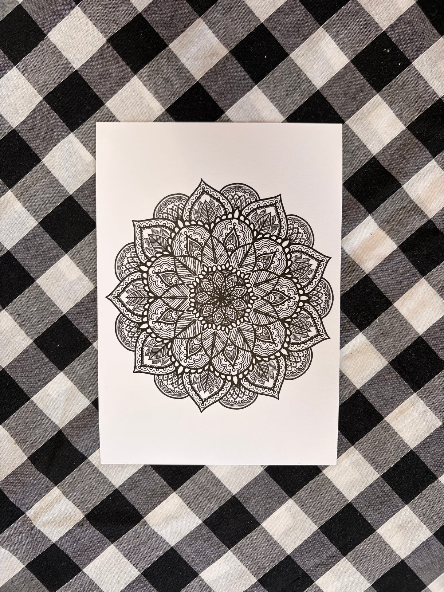 Striped Mandala Print - A5
