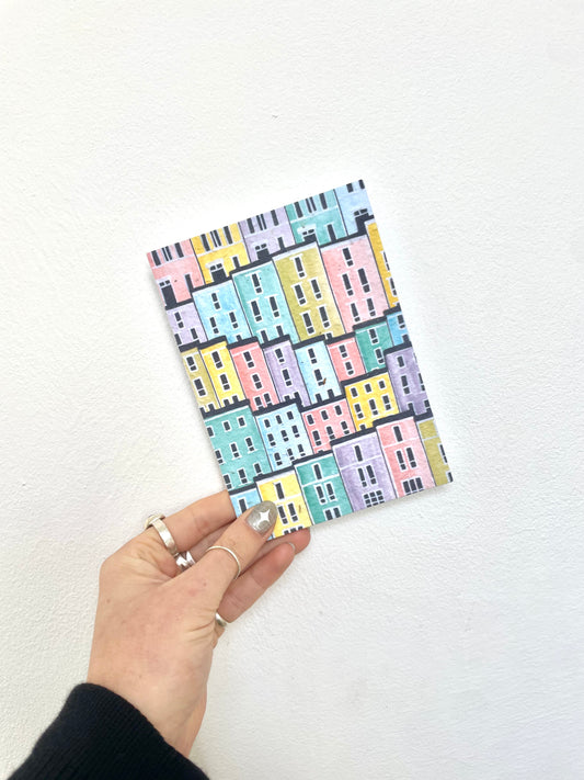 plantable seed paper greetings card with bristol colourful houses clifton design
