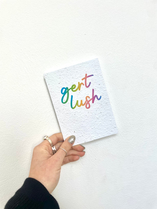 plantable seed paper greetings card with gert lush bristol slang design