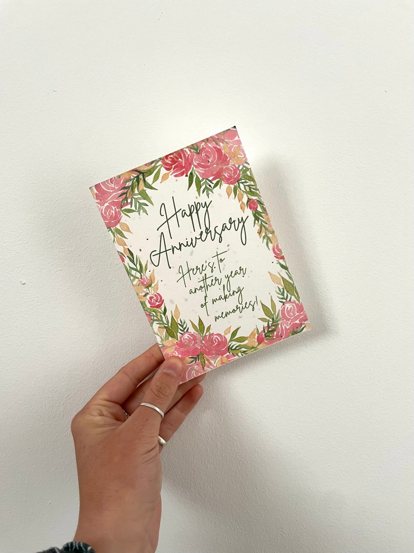 plantable seed card with happy anniversary message for couples greetings