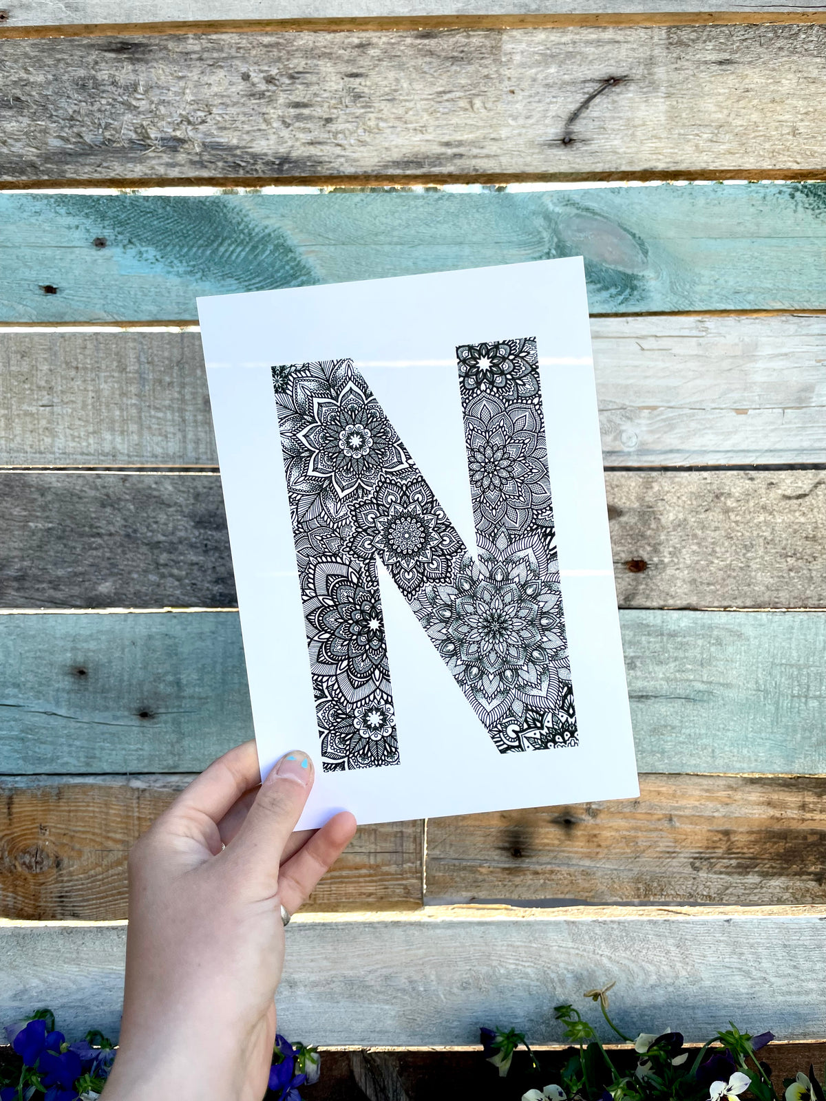 Letters - Choose Your Own Initials - Alphabet Mandala Print A5