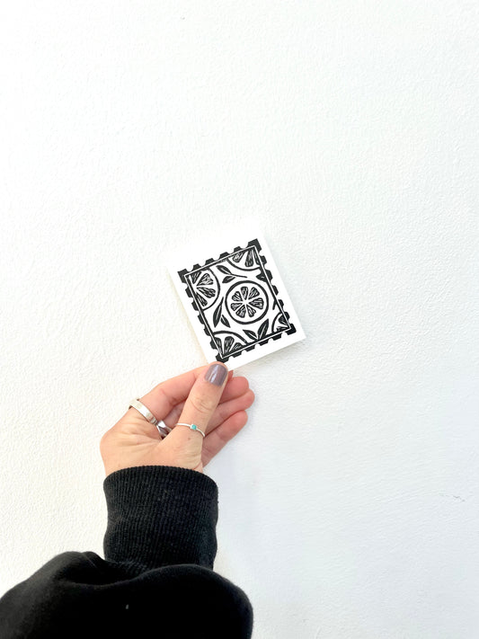 Lemons Stamp Lino Print