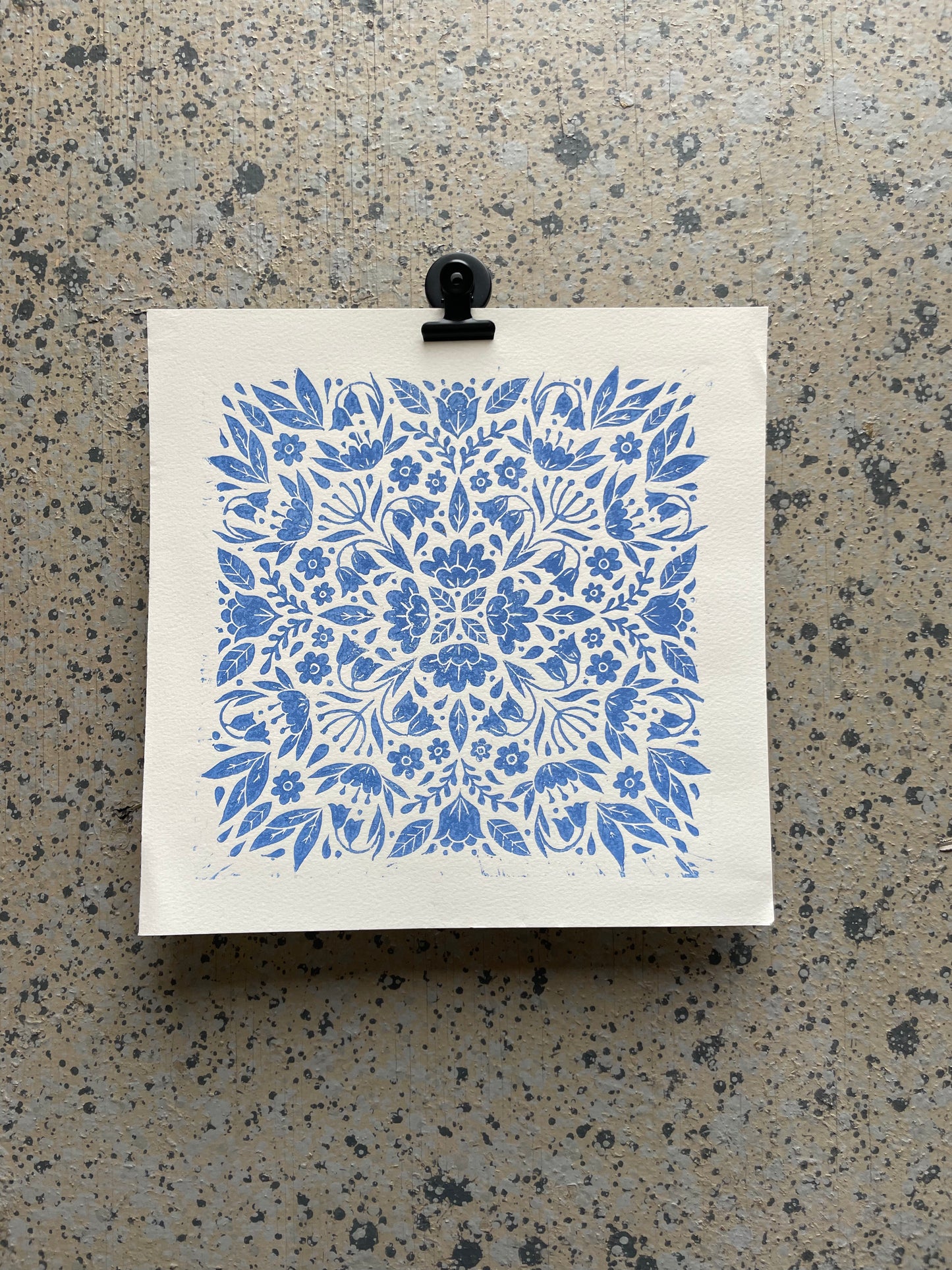 Blue Floral Pattern - Square