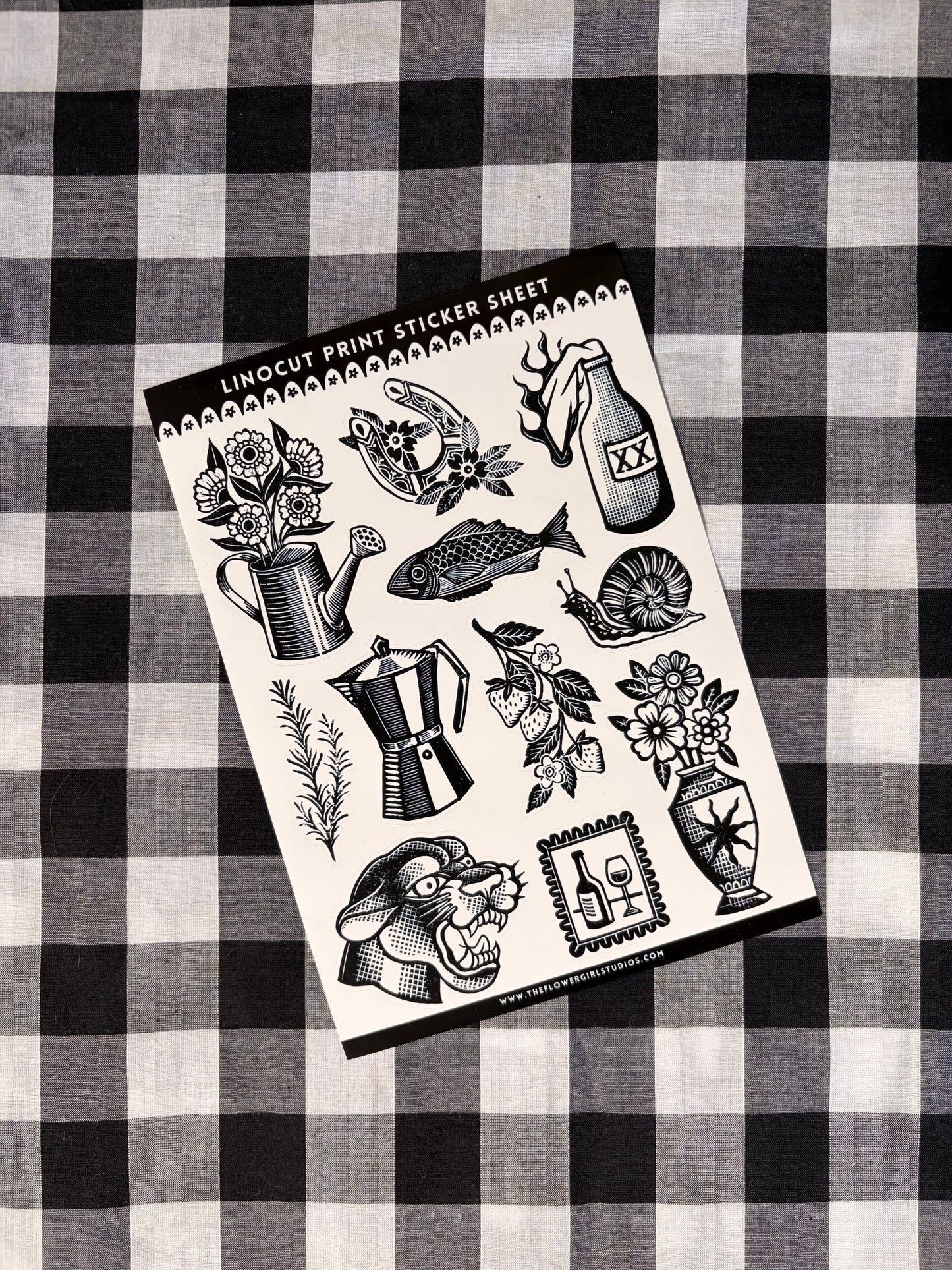Sticker Sheet - Lino Print Tattoo Flash 2
