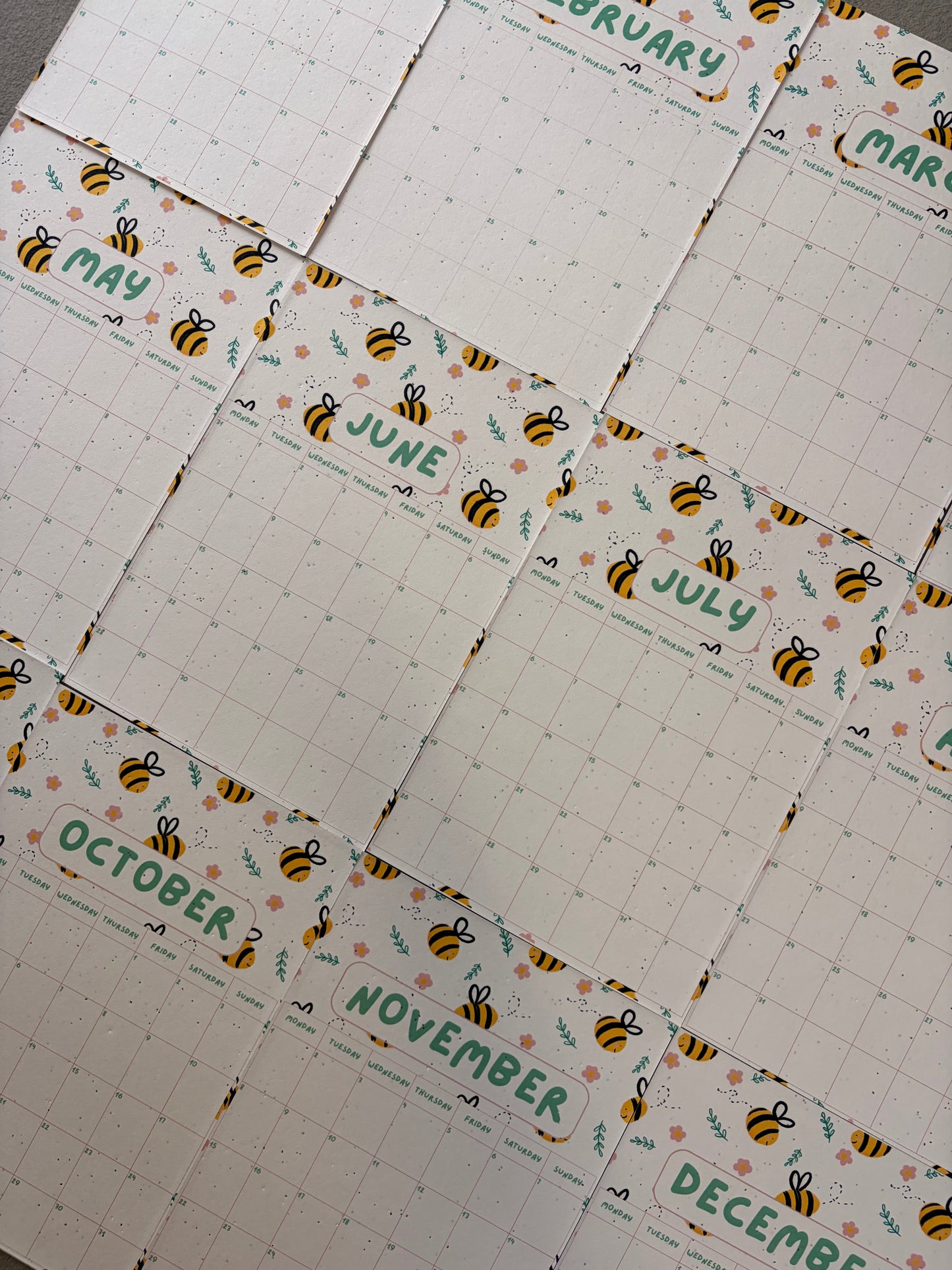 2027 Plantable Calendar - Bumblebees