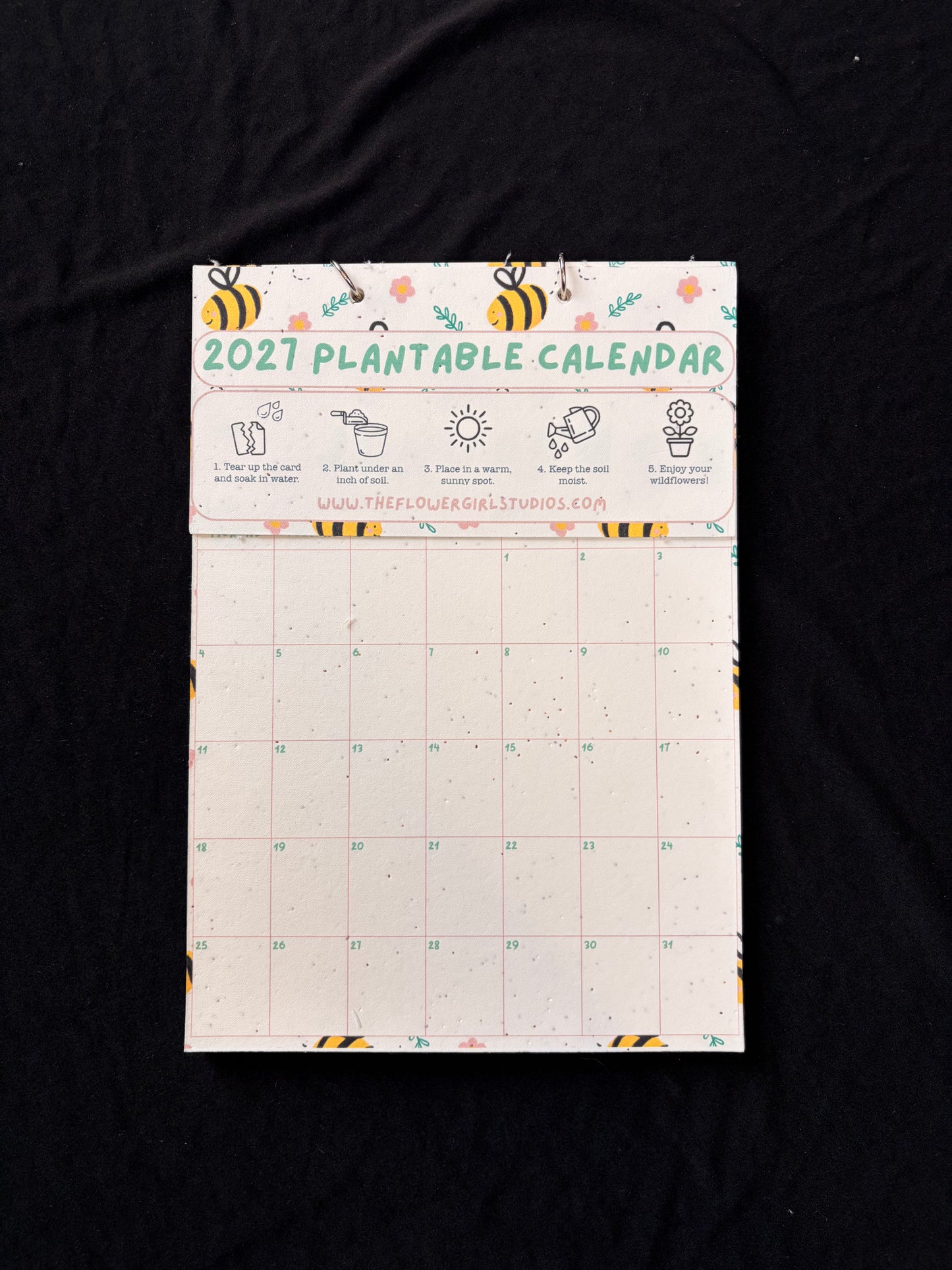2027 Plantable Calendar - Bumblebees
