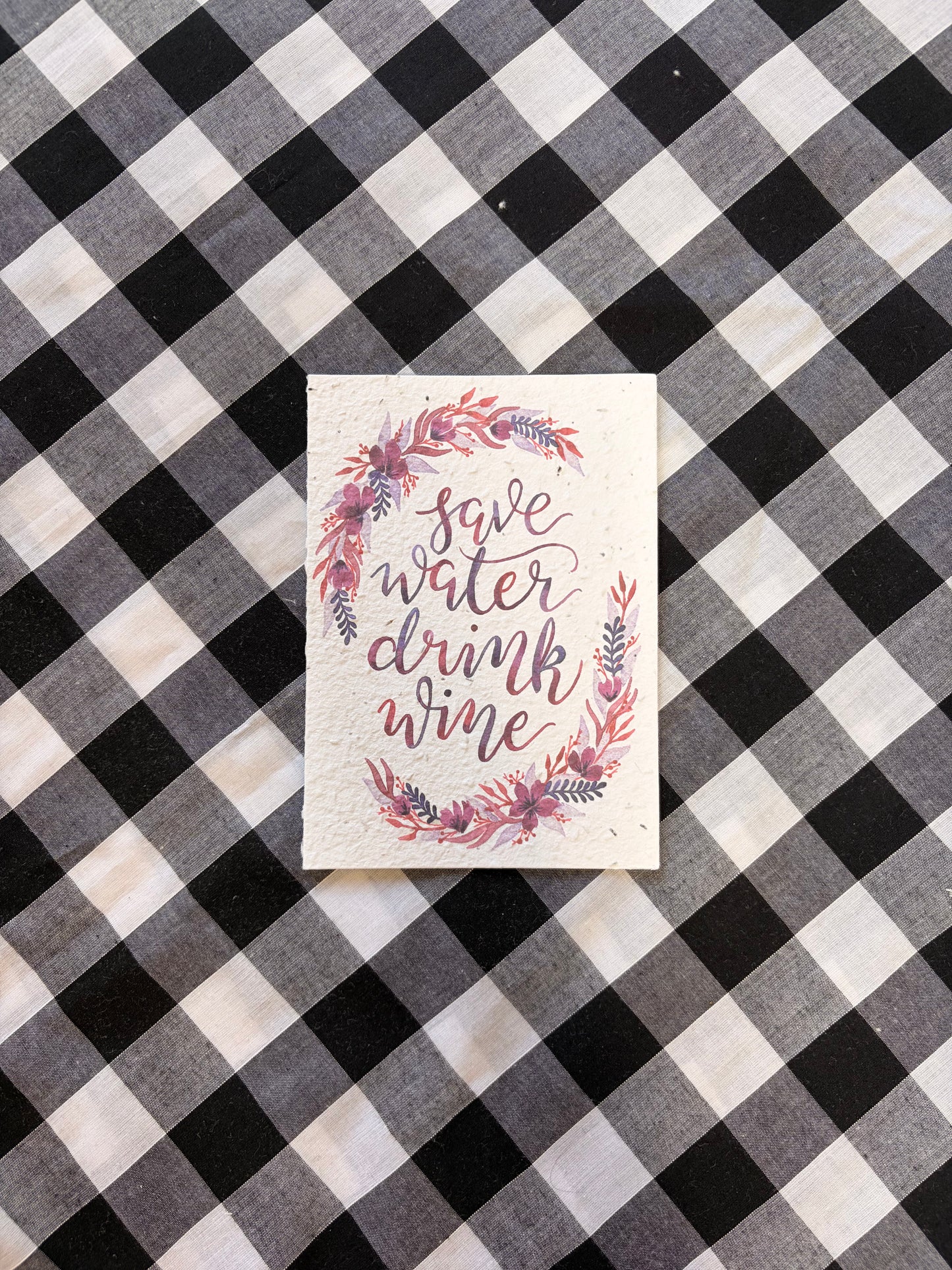 Save Water Drink Wine Plantable Seed Card