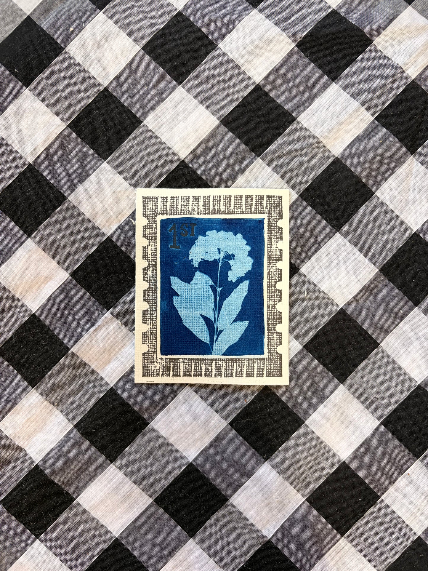 Cyanotype & Lino Print - Stamp
