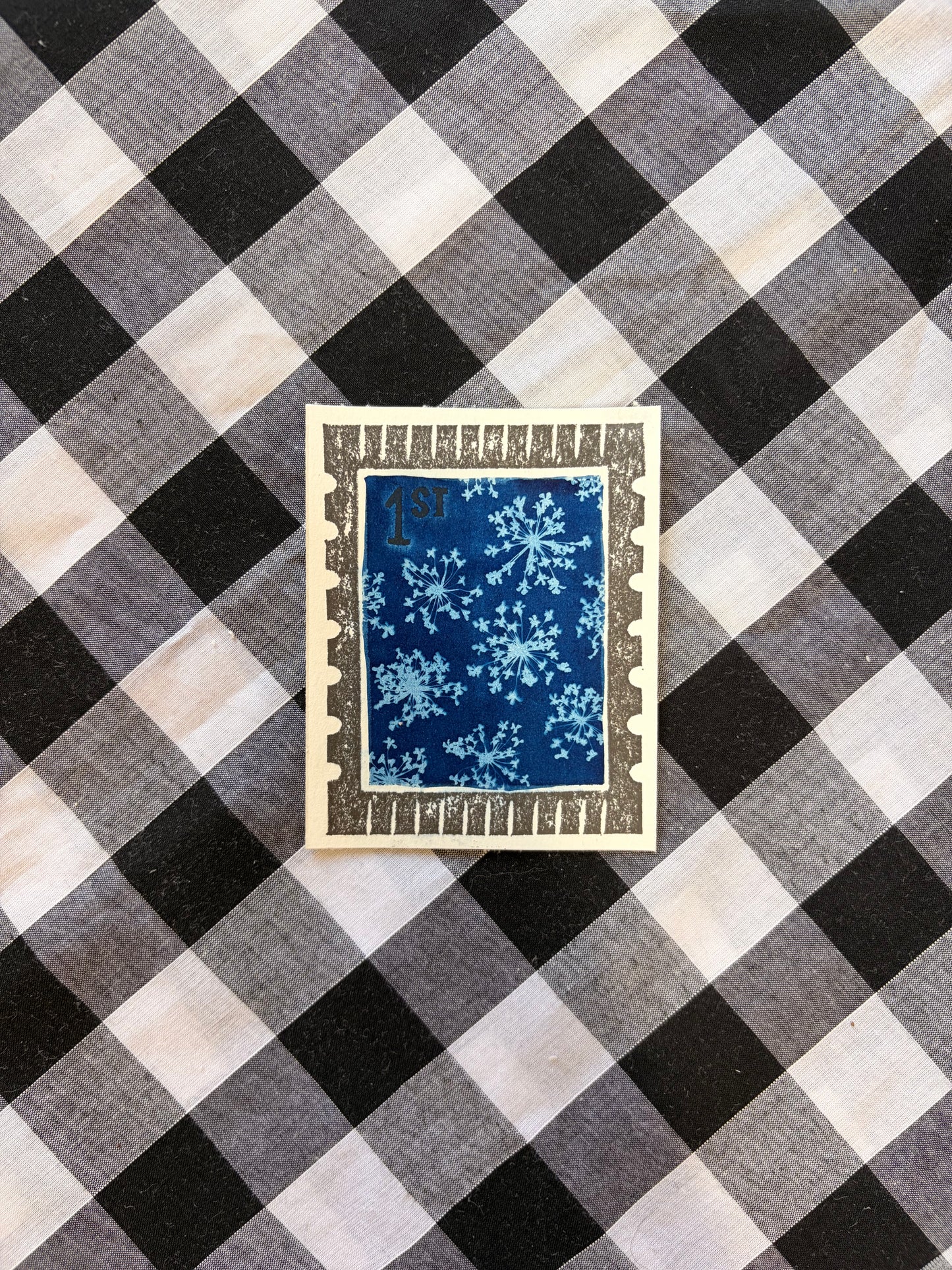 Cyanotype & Lino Print - Stamp