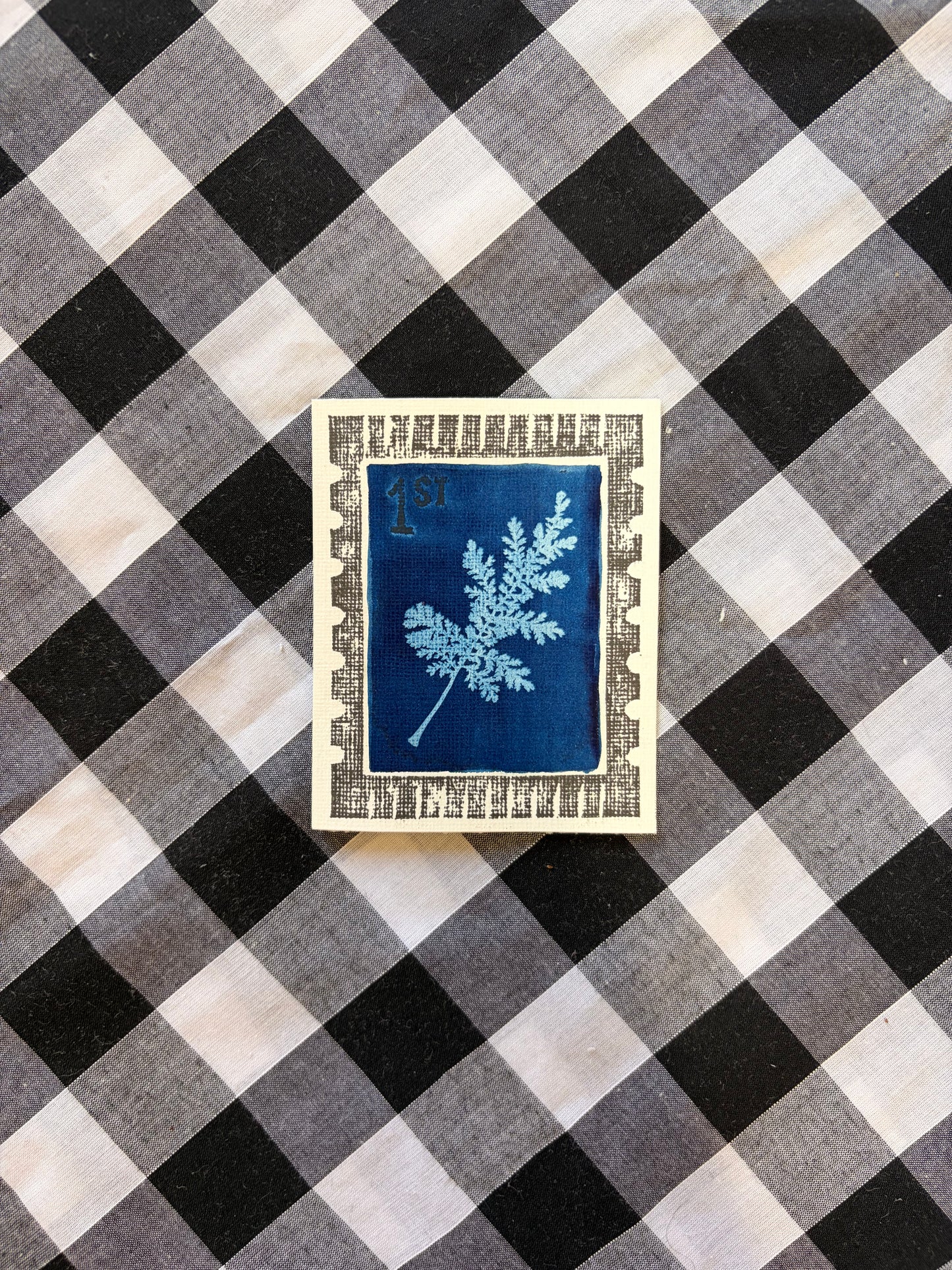 Cyanotype & Lino Print - Stamp