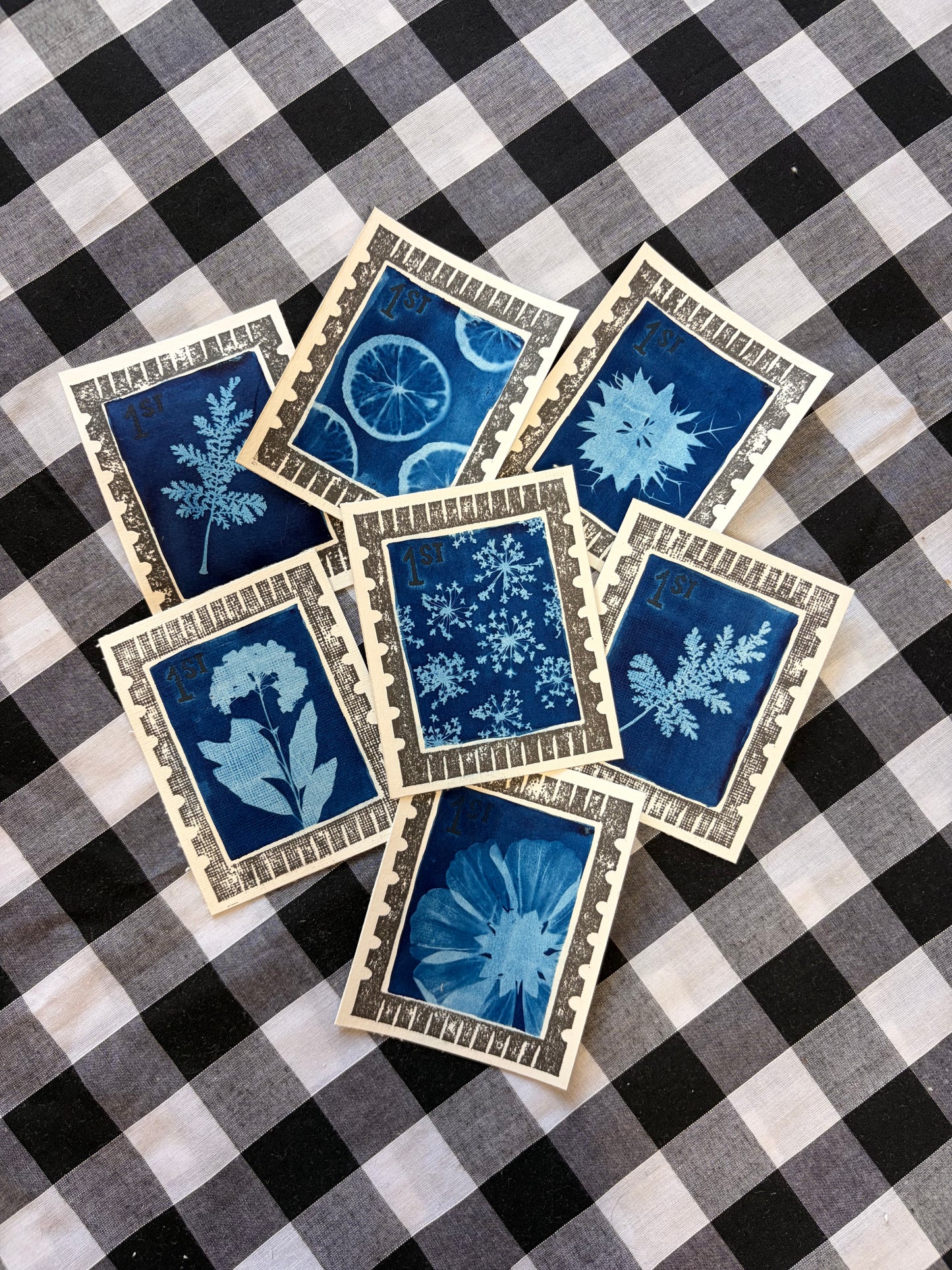 Cyanotype & Lino Print - Stamp