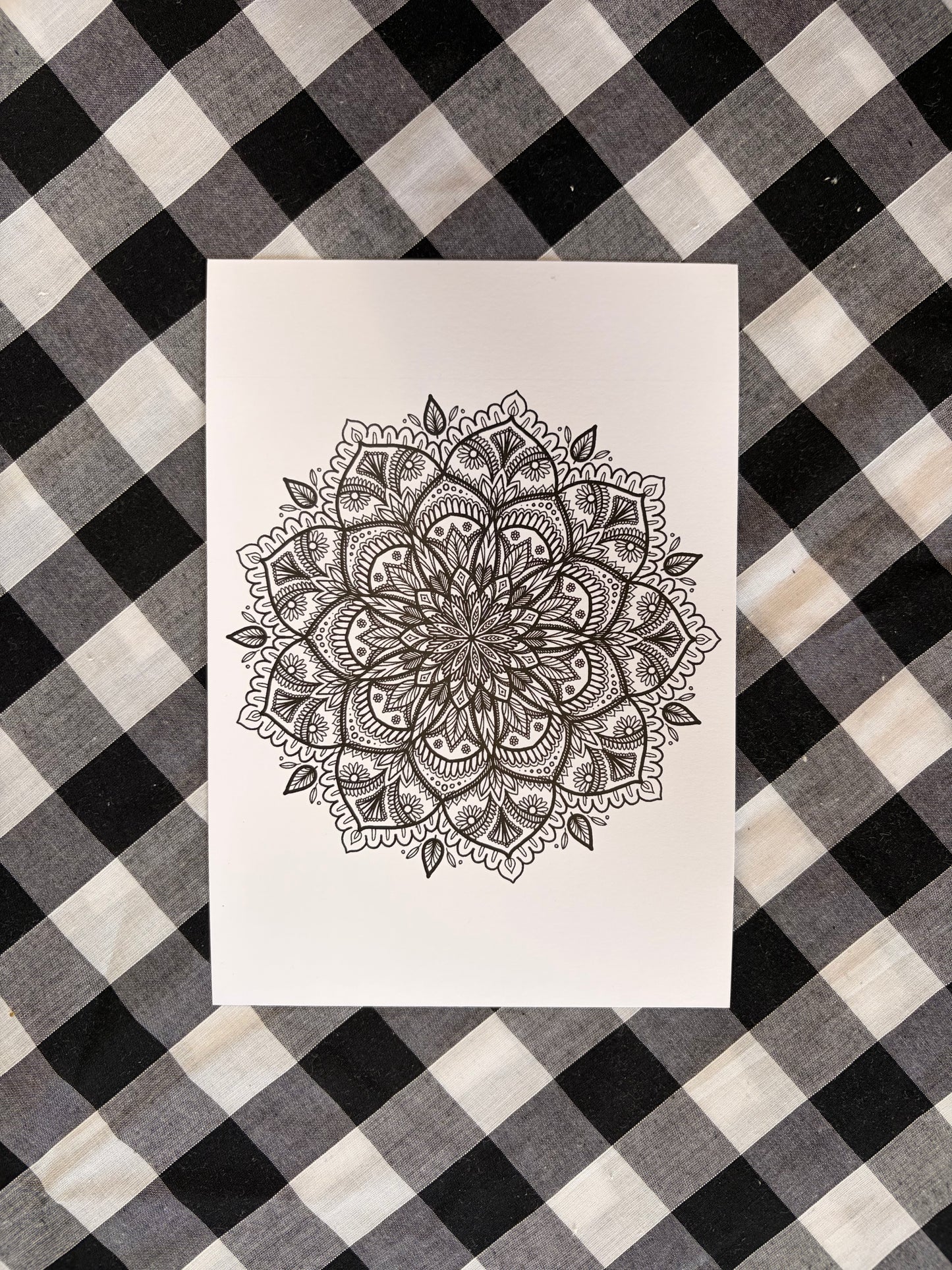 Floral Mandala Print - A5