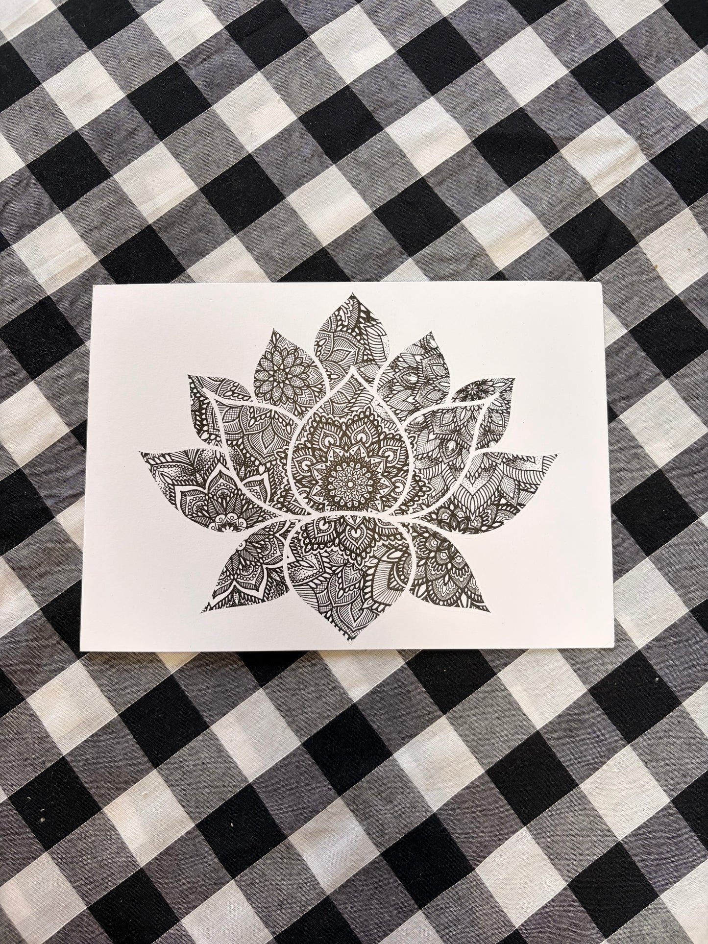 Lotus Mandala Print - A5