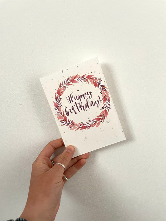 Happy Birthday Wreath 2 Plantable Seed Card