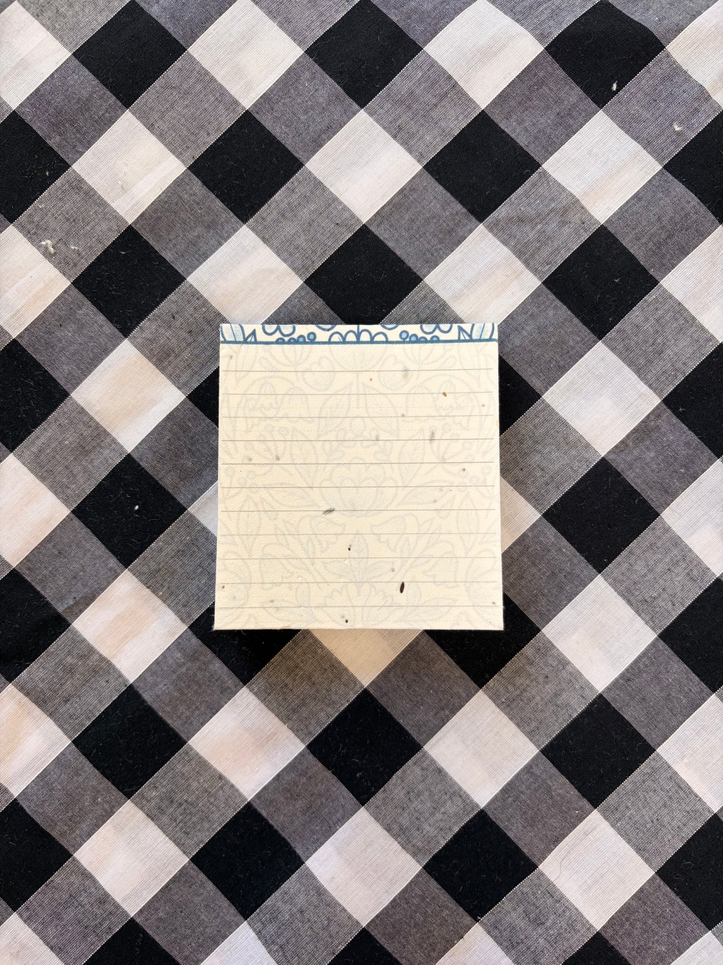 Super Seconds Sale - Plantable Memo Pad - Blue Floral Pattern