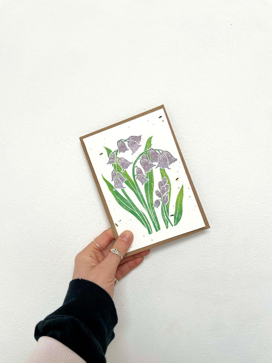 Bluebells Lino Plantable Seed Card