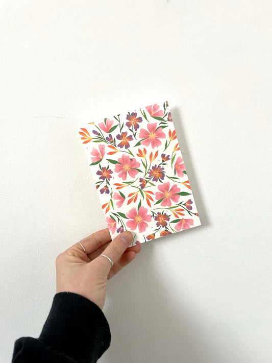 Pink Floral Plantable Seed Card