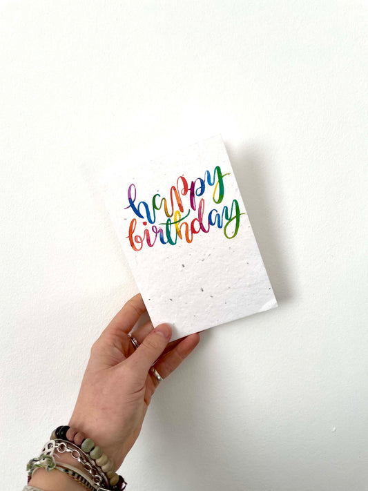Happy Birthday Rainbow Plantable Seed Card
