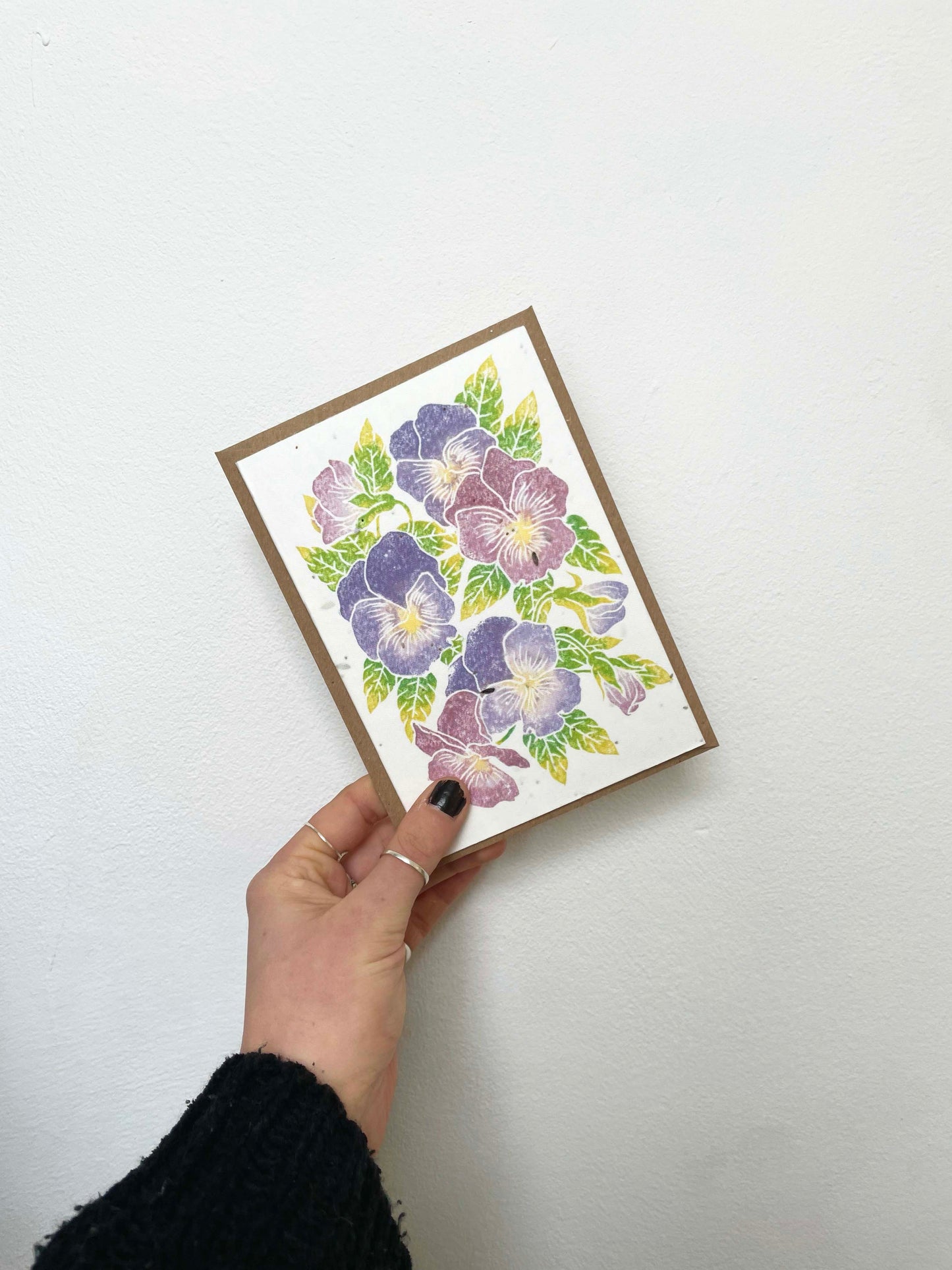 Pansies Lino Plantable Seed Card