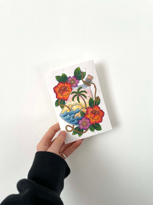 Paradise In a Bottle Plantable Seed Card