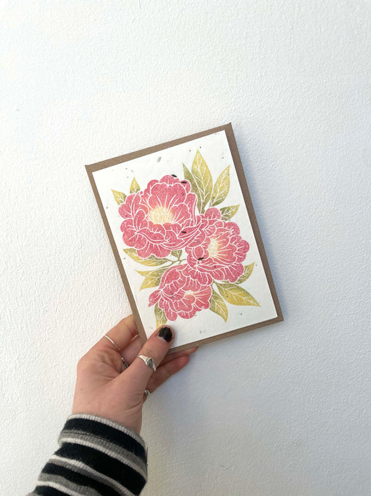 Peony Lino Plantable Seed Card