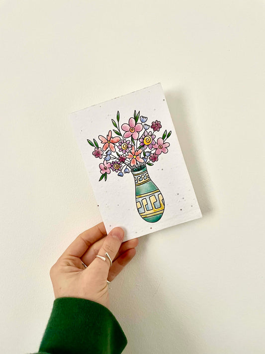 Doodle Vase Plantable Seed Card