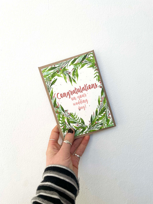 Wedding Day Congratulations Plantable Seed Card